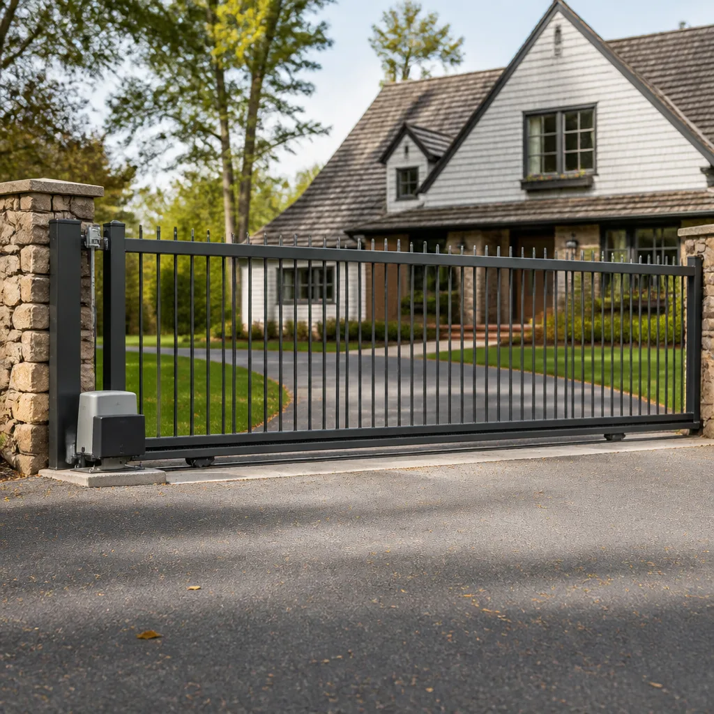 Sliding driveway gates